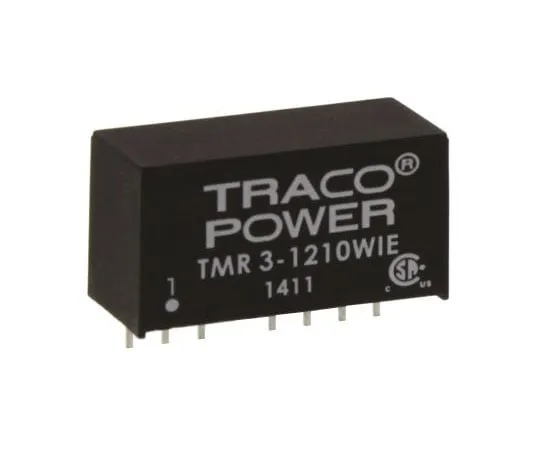 63-7956-63　TRACOPOWER TMR 3WIE 3W Isolated DC-DC Converter Through Hole, Voltage in 4.5 → 18 V dc, Voltage out 3.3V dc　TMR 3-1210WIE
