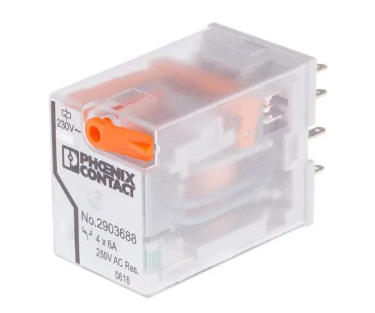 63-7991-99　Phoenix ContactREL-IR4/L-230AC/4X21 4PDT Non-Latching Relay PCB Mount, 230V ac Coil, 6A　2903688