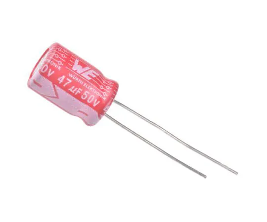 63-8037-20　Wurth Elektronik 47μF 50V dc Aluminium Electrolytic Capacitor, Through Hole 8 (Dia.) x 11.5mm +105°C 8mm 3.5mm　860240674005