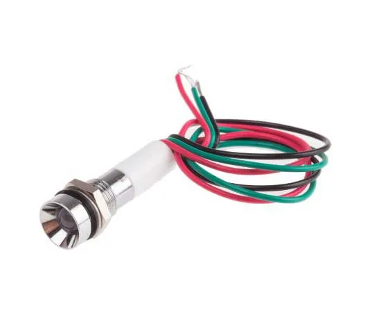 63-7761-20　RS PRO Green, Red, Yellow Indicator, 12 V dc, 8mm Mounting Hole Size, Lead Wires Termination, IP67　723-9422