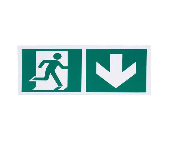 63-8018-93　Plastic Emergency Exit Down,  With Pictogram Only, Non-Illuminated Emergency Exit Sign　813-4631