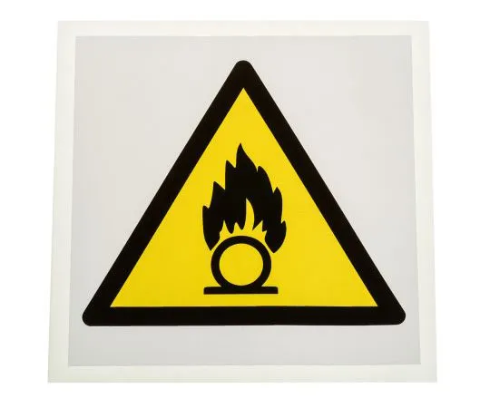 63-8018-40　RS PRO 1 x Warning: Oxidising Substance Label, Black/Yellow/White Self-Adhesive Vinyl　813-4451