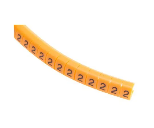 63-8016-45　RS PRO Snap On Cable Marker, Pre-printed 2 Black on Orange 4 → 5mm Dia. Range　812-1398