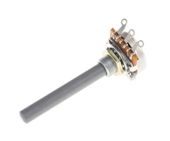 63-7794-58　TE Connectivity 1 Gang Rotary Carbon Potentiometer with a 6.35 mm Dia. Shaft, 1kΩ, ±20%, 0.2W, Logarithmic　23ESB102MMF50NF