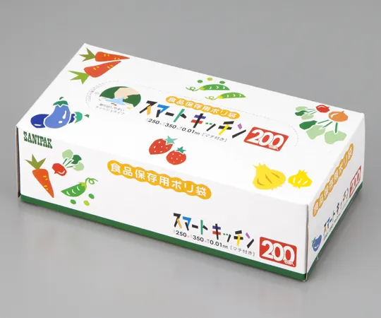 2-2934-01　［Discontinued］Poly Bag for Food Preservation 250 x 350mm 90mm Side Gusset　KS20