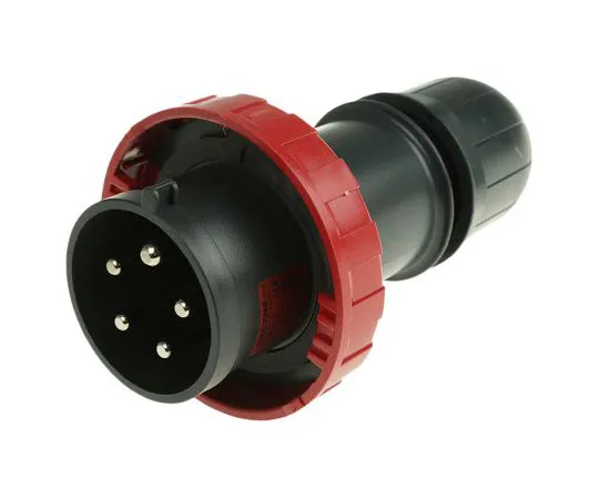 63-7969-70　RS PRO IP66 Red Cable Mount 3P+N+E Industrial Power Plug, Rated At 32A, 415 V　780-0813
