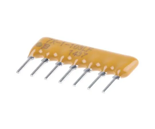 63-7982-15　Bourns 4600X Series 10kΩ ±2% Bussed Through Hole Resistor Array, 6 Resistors, 0.88W total SIP package　4607X-101-103LF