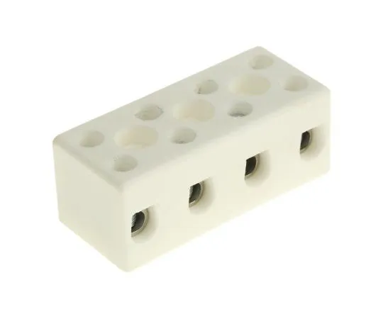 63-8018-05　RS Non-F***d Terminal Block, 4 Way/Pole, Screw Down Terminals, 8 AWG Screw Down, Ceramic, 450 V　813-3108