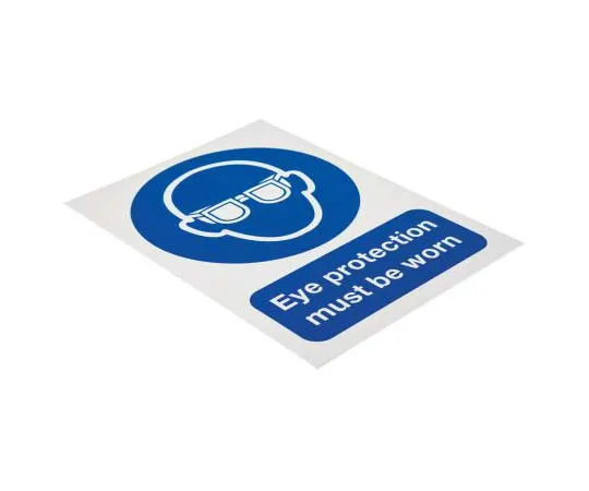 63-7815-65　RS PRO PP Rigid Plastic Mandatory Eye Protection Sign with English Text, 148 x 210mm　763-1670