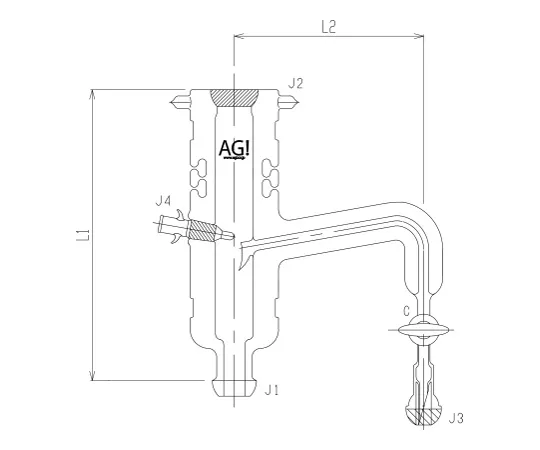 62-2121-79　［Discontinued］Vapor Phase Sampling Adapter B Glass Cock　3582R-HE-R