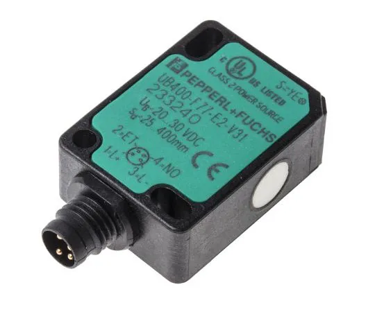 63-7962-60　Pepperl + Fuchs Ultrasonic Sensor Block M8 x 1, 25 → 400 mm, PNP-NO, M8 - 4 Pin IP67　UB400-F77-E2-V31