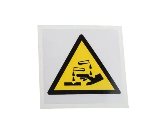 63-8018-36　RS PRO 1 x Corrosive Label, Black/Yellow/White Self-Adhesive Vinyl　813-4439
