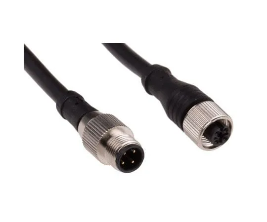 63-8053-12　RS PRO Straight M12 to Straight M12 Cable assembly, 4 Core 2m Cable　877-1097