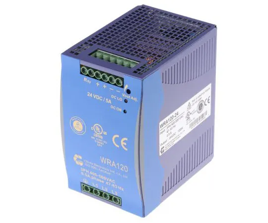 63-8021-82　Chinfa, WRA 120 DIN Rail Power Supply, 24V dc Output Voltage, 5A output current　WRA120-24