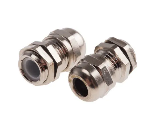 63-8035-59　RS Pro PG7 Cable Gland With Locknut, Nickel Plated Brass, IP68　831-9046