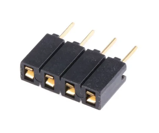 63-7953-08　Samtec SSA Series 2.54mm Pitch 4 Way 1 Row Straight PCB Socket, Through Hole, Solder Termination　SSA-104-S-G