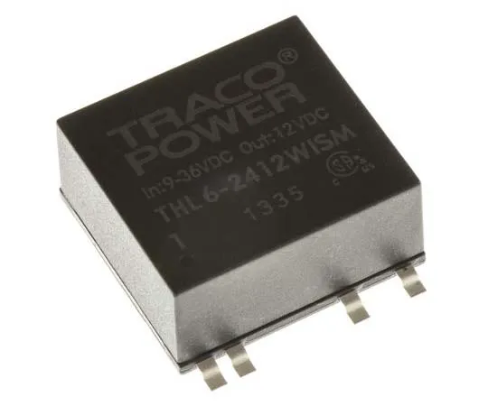 63-7773-20　TRACOPOWER THL 6WISM 6W Isolated DC-DC Converter Surface Mount, Voltage in 9 → 36 V dc, Voltage out 12V dc　THL 6-2412WISM