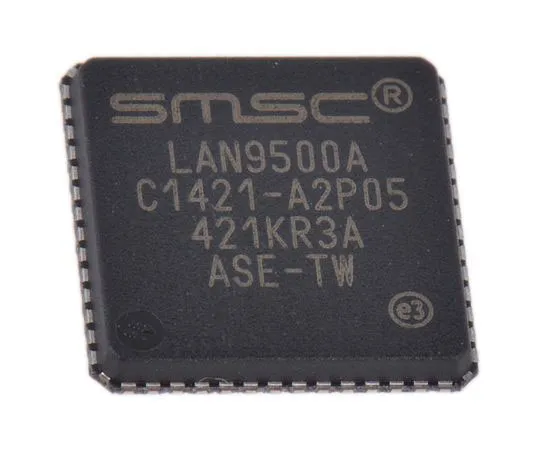 63-8003-59　Microchip, Ethernet Controller, 100Mbps MII, USB, 3.3 V, 56-Pin QFN　LAN9500A-ABZJ