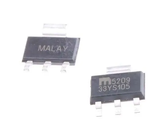 63-7766-72　Microchip MIC5209-3.3YS-TR, LDO Regulator, 500mA, 3.3 V, ±2% 3+Tab-Pin, SOT-223　MIC5209-3.3YS-TR