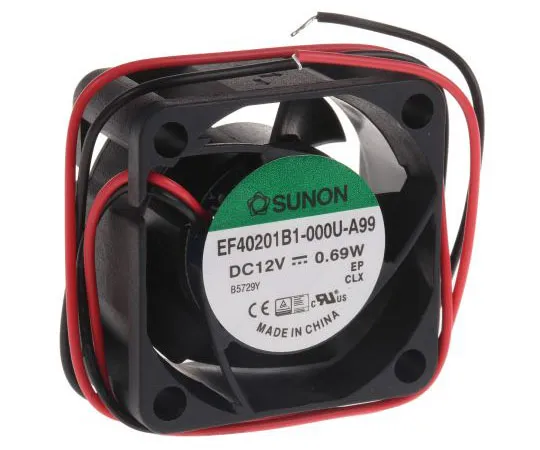 63-7998-19　Sunon EF Series Axial Fan, 40 x 40 x 20mm, 15m³/h, 560mW, 12 V dc　EF40201B1-000U-A99