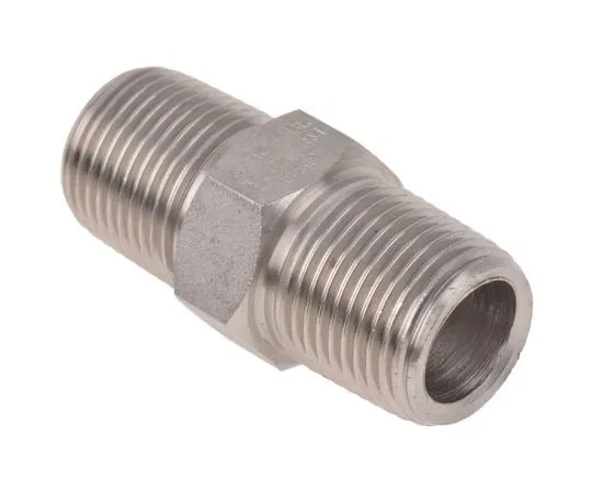 63-8031-59　RS PRO Stainless Steel Hexagon Straight Nipple Joint 3/8in R(T) Male x 3/8in R(T) Male 1.57in　826-7059