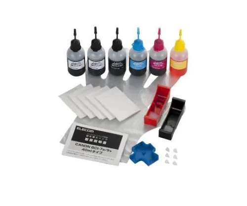 61-3648-21　［Discontinued］Refilling Ink Canon BCI-7E, 9BK Correspondence 5 Color Set 4 Times　THC-MP500SETN