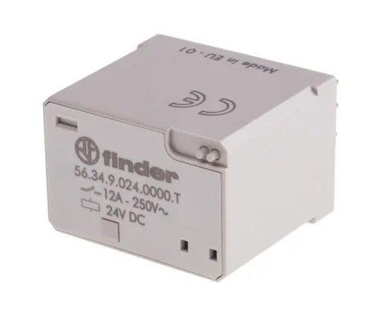 63-7999-90　Finder56 Series 4PDT Non-Latching Relay Plug In, 24V dc Coil, 12A　56.34.9.024.0000T