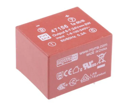 63-7990-15　1 Output 5W SMPS Transformer, 85 → 265 V ac, 85 → 370 V dc, 24V dc　47156