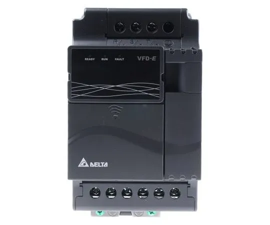 63-7975-39　Delta Inverter Drive, 3-Phase In, 0 → 600 Hz Out 2.2 kW, 460 V with EMC Filter, 7.1 A VFD-E, IP20　VFD022E43A