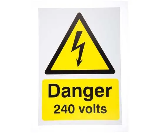 63-7815-45　RS PRO 1 x Electricity Danger Sign (English), Black/Yellow PP Rigid Plastic　763-1535