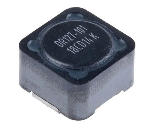 63-7956-58　Cooper Bussmann DR73/74/125/127 Series Type 0127 Shielded Wire-wound SMD Inductor with a Ferrite Core, 100 μH ±20%　DR127-101-R