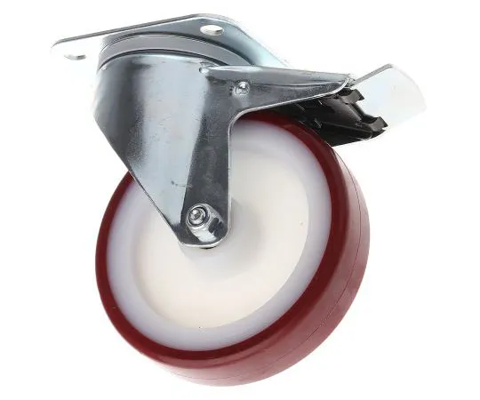63-7979-29　Tente Braked Swivel Swivel Castor, 300kg Load Capacity, 125mm Wheel Diameter　3477UAR125P62 red
