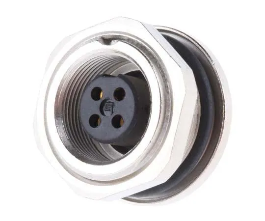 63-7775-34　Binder 712 Series M9 Panel Mount Connector, 4 contacts Socket　09-0412-80-04