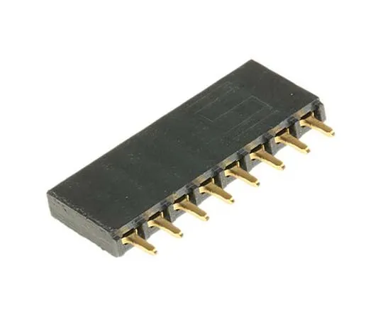63-7820-28　Samtec SSQ Series 2.54mm Pitch 8 Way 1 Row Straight PCB Socket, Through Hole, Solder Termination　SSQ-108-01-G-S