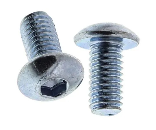 63-8028-18　RS PRO M3 x 6mm Hex Socket Button Screw Bright Zinc Plated Steel　822-9155