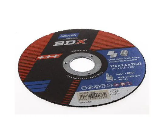 63-7992-21　Norton BDX Cutting Disc Aluminium Oxide Cutting Disc, 115mm Diameter, 1.6mm Thick　66252831451