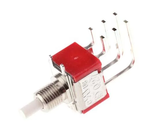 63-7775-50　RS PRO Double Pole Double Throw (DPDT) Momentary Push Button Switch, 6.35 (Dia.)mm, PCB, 32/50/125V ac　734-6766