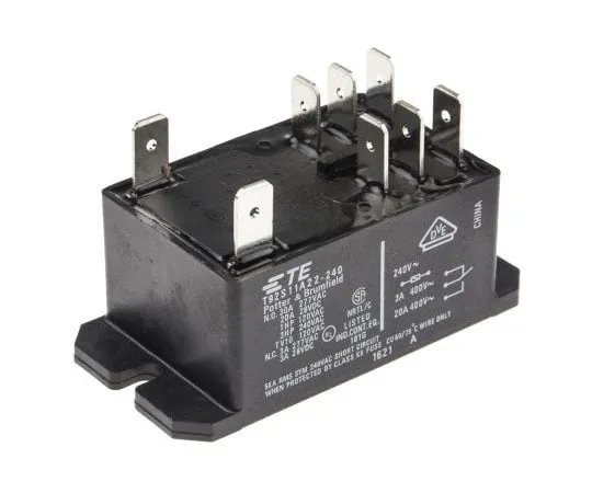 63-7970-21　TE ConnectivityT92 DPDT Non-Latching Relay Panel Mount, 230V Coil, 30A　T92S11A22-240 8-1393211-7