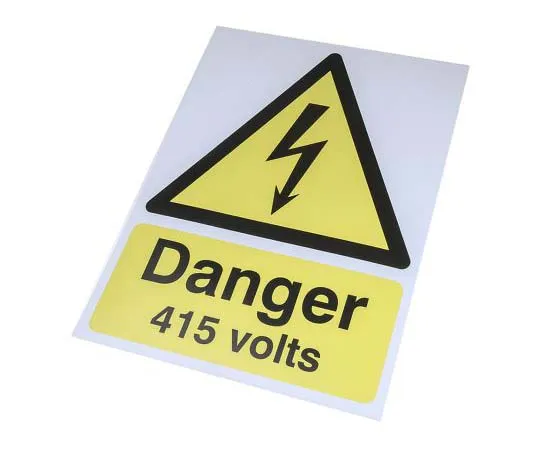 63-7815-48　RS PRO Electricity Danger Sign (English), Black/Yellow PP Rigid Plastic　763-1550
