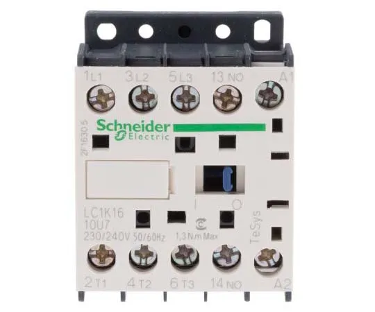 63-7792-23　Schneider Electric 3 Pole Contactor, 16 A, 230 V ac Coil, TeSys K, 3NO　LC1K1610U7