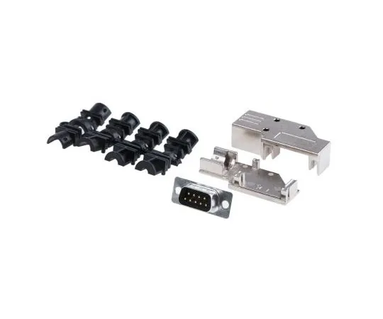 63-7980-34　MHDCMR Series, Right Angle 9 Way D-Sub Plug Connector Kit With Hood and Inserts　MHDCMR9-DM9P-K