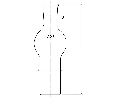 61-3633-48　［Discontinued］Bottle for Gas-Washing Bottle with Ball 100mL　4126-100