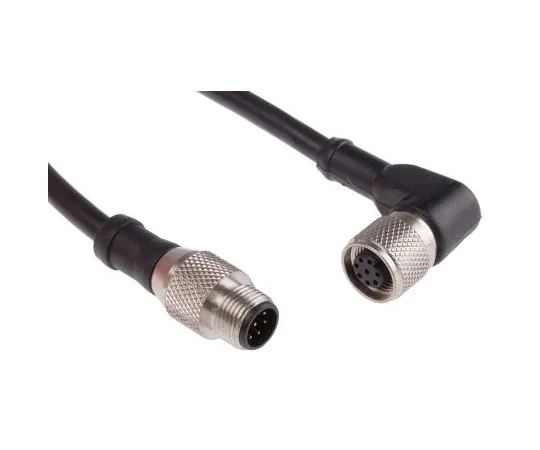 63-8053-43　RS PRO Right Angle M12 to Straight M12 Cable assembly, 8 Core 2m Cable　877-1208
