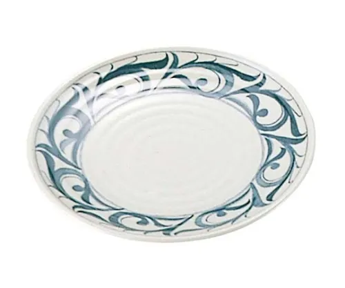 61-6834-63　［Discontinued］Melamine Japanese tableware twisted arabesque round Plate small HK-14　2434000
