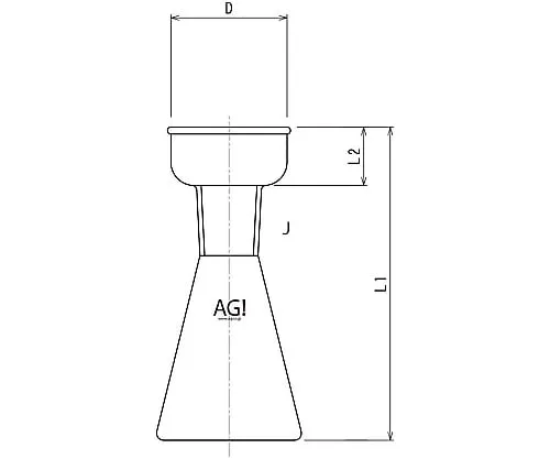 61-3633-30　［Discontinued］Lodine Flask Single Item (Flask) 100mL　3254-100F-4M