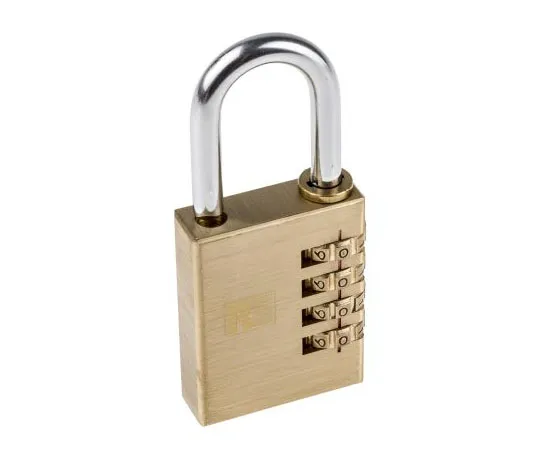 63-8032-11　RS PRO 40mm Brass Combination Padlock　827-4423