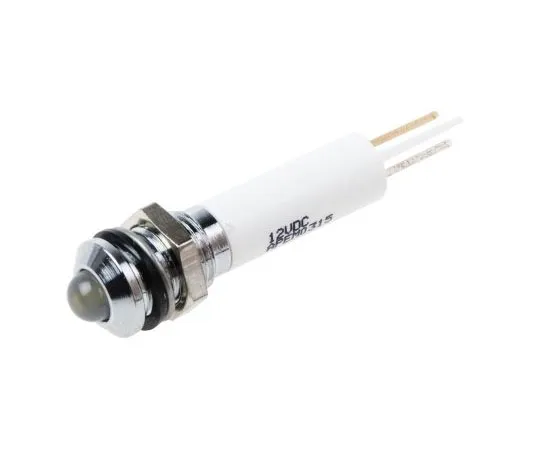 63-8037-05　RS PRO White Indicator, 12 V dc, 8mm Mounting Hole Size, Faston, Solder Lug Termination, IP67　838-5545