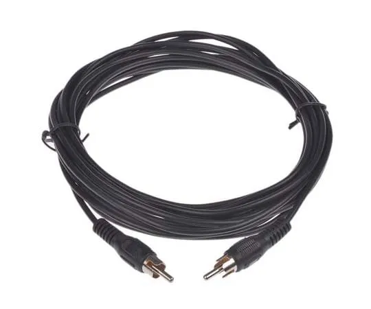 63-7788-44　RS PRO 5m RCA Cable Male RCA to Male RCA Black　742-4305