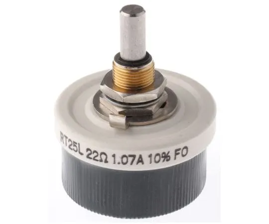63-7983-02　Vishay 25W Wirewound Rheostat, 22Ω, ±10%　RT025AS22R0KB