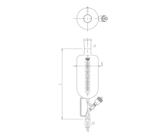 62-2122-01　［Discontinued］Separator Core Rod with High Vacuum Greaseless Valve Material: PTFE　3600V-1000V-4L